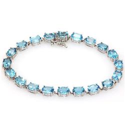 Genuine London Blue Topaz 17.00 ctw Bracelet 10KTGold