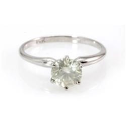 Genuine Solitaire Ring 1.17 ctw & Diamond Ring 14KTGold 6.25
