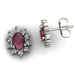 Genuine 3.64 ctw Ruby & Diamond Earring 10ktWhite or Yellow Gold 4.98g