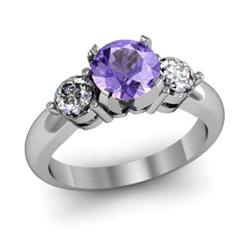 Genuine 1.70 ctwTanzanite & Diamond Ring White or Yellow Gold 14kt 4.25g