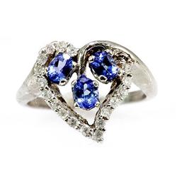 Genuine  Tanzanite (Zoisite)  0.83ctw  Diamond Ring  14KT  3.44g  RS4.75