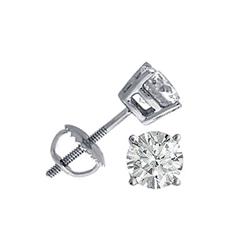 1.75 ctw Round cut Diamond Stud Earrings, F-G, SI-I, (screw back)