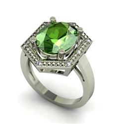 Genuine 5.33 ctw Tourmaline & Diamond Ring White or Yellow Gold 14kt 4.3g