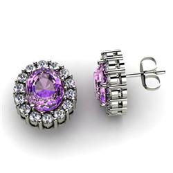 Genuine 3.04 ctw Amethyst & Diamond Earring 10kt White or Yellow Gold 4.98g