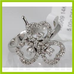 Genuine 0.38 ctw Diamond Ring 14K White Gold