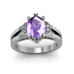 Genuine 1.46 ctwTanzanite & Diamond Ring White or Yellow Gold 10kt 5.30g