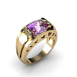 Genuine 2.95 ctw Amethyst & Diamond Ring White or Yellow Gold 10kt 5.3g