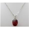 Image 3 : Genuine 20.33 ctw Oval Cut Pink Tourmaline & Diamond Necklace 14kt White Gold