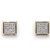 Image 2 : Genuine 0.15 Ctw White Diamond Square Invisible Earring  14K Yellow Gold 1.84G