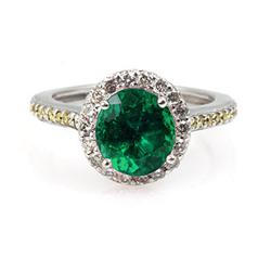 Genuine 2.00 Ctw Emerald (Beryl) Ring 14Kt White Or Yellow  Gold