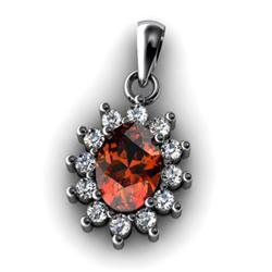 Genuine 1.19 Ctw  Garnet (Mozambique)  Pendant  14Kt  White Or Yellow  Gold