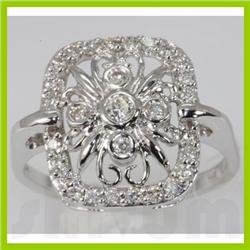 Genuine 0.41 ctw Diamond Ring 14K White Gold