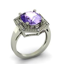 Genuine 5.08 ctw Tanzanite & Diamond Ring White or Yellow Gold 10kt 4.3g