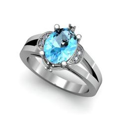 Genuine 1.66 ctw Topaz & Diamond Ring White or Yellow Gold 10kt 5.30g