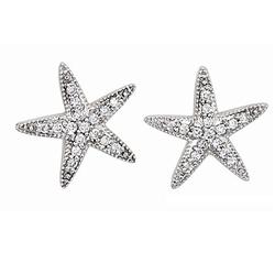 Genuine 14Kt White Gold Earrings Diamonds 15 Pts. Diamond Earring