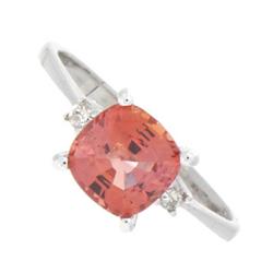 Genuine Orange Sapphire 1.92 ctw & Diamond Ring 10KTGold 6