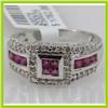 Image 1 : Genuine 1.24 ctw 18k Ruby & Diamond White Gold Ring