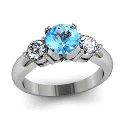 Genuine 1.45 ctw Aqua Marine & Diamond White or Yellow Gold 10kt 4.25g