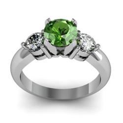 Genuine 1.45 ctw Green  Tourmaline & Diamond White or Yellow Gold 10kt 4.25g