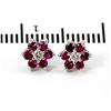 Image 1 : Genuine 1.0 ctw Ruby Flower Earring 14kt Yellow or White Gold 1.76g