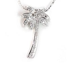 Genuine 0.25 Ctw White Diamond Tree Necklace 14K White Gold 16" 2.31G