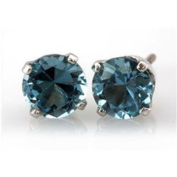 Genuine 2.20 ctw Topaz Stud Earring 14kt Yellow or White Gold0.92g