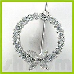 Genuine 1 ctw 14K Diamond Studded Fashion Brooch HI SI2