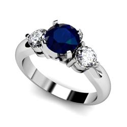 Genuine 1.75 ctw Sapphire& Diamond White or Yellow Gold 10kt 4.25g