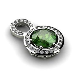 Genuine 2.85 Ctw Emerald (Beryl) Pendant 14Kt White Or Yellow  Gold