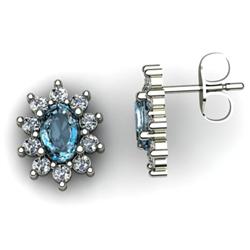 Genuine 3.74 ctw Topaz & Diamond Earring 10ktWhite or Yellow Gold 4.98g