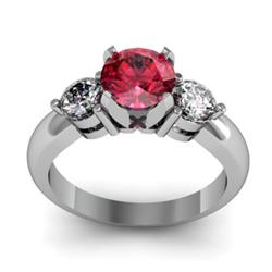 Genuine 1.50 ctw Garnet & Diamond White or Yellow Gold 10kt 4.25g