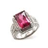 Image 1 : Genuine Pink Tourmaline 7.01ctw & Diamond Ring 10KTGold 6.5