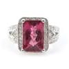 Image 2 : Genuine Pink Tourmaline 7.01ctw & Diamond Ring 10KTGold 6.5