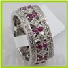 Image 2 : Genuine 1.44 ctw 14k Ruby & Diamond White Gold Ring