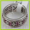 Image 1 : Genuine 1.44 ctw 14k Ruby & Diamond White Gold Ring