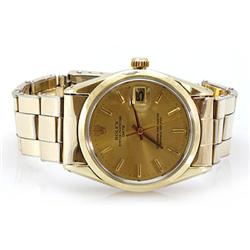 Authentic Rolex Oyster Perpetual Date Watch, Gold Plated Bracelet 66.43g