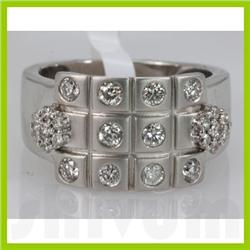 Genuine 0.74 ctw Diamond Ring 14K White Gold