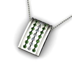 Genuine 0.78 ctw Green Tourmaline & Diamond Pendant 14kt White or Yellow Gold 5.04g