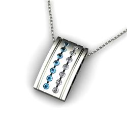 Genuine 0.50 ctw Aqua Marine & Diamond Pendant 14kt White or Yellow Gold 4.04g