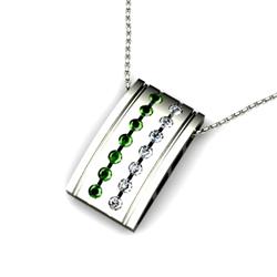 Genuine 0.50 ctw Emerald & Diamond Pendant 14kt White or Yellow Gold 4.04g