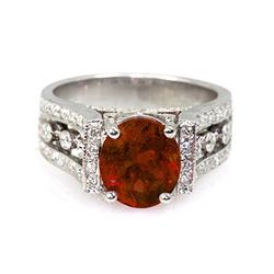 Genuine 3.44 Ctw Garnet (Mozambique) Ring 14Kt White Or Yellow  Gold