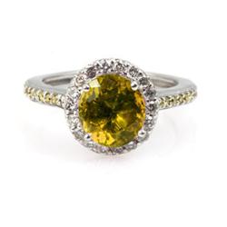 Genuine 1.85 Ctw Citrine Ring 14Kt White Or Yellow  Gold