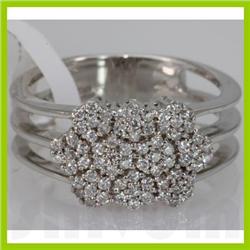 Genuine 0.48 ctw Diamond Ring 14K White Gold