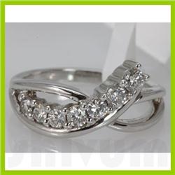 Genuine 0.56 ctw Diamond Ring 14K White Gold