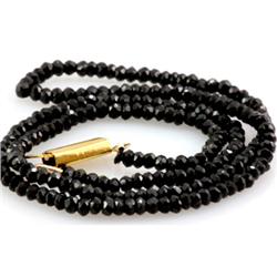 Natural Black Spinal Necklace 40.65ctw with brass clasp