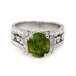 Genuine 3.54 Ctw Tourmaline Ring 14Kt White Or Yellow  Gold