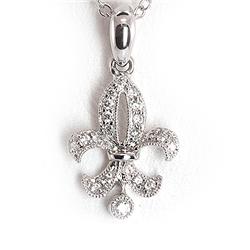 Genuine0.08 Ctw White Diamond Necklace14Kwhite Gold16"1.72G