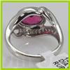 Image 3 : Genuine 2.09 ctw 14k Ruby & Diamond White Gold Ring