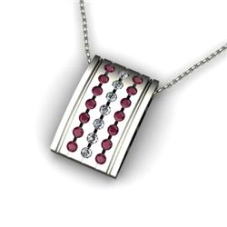 Genuine 0.92 ctw Ruby & Diamond Pendant 14kt White or Yellow Gold 5.04g