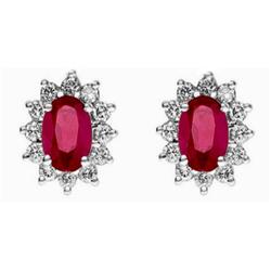 Genuine 2.50 ctwRuby Earring 14kt Yellow or White Gold 2.1g